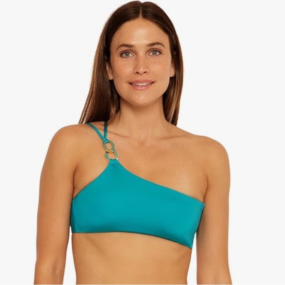 Trina Turk Monaco padded one shoulder Bikini Top Size 8 NEW summer pool beach - Picture 2 of 8